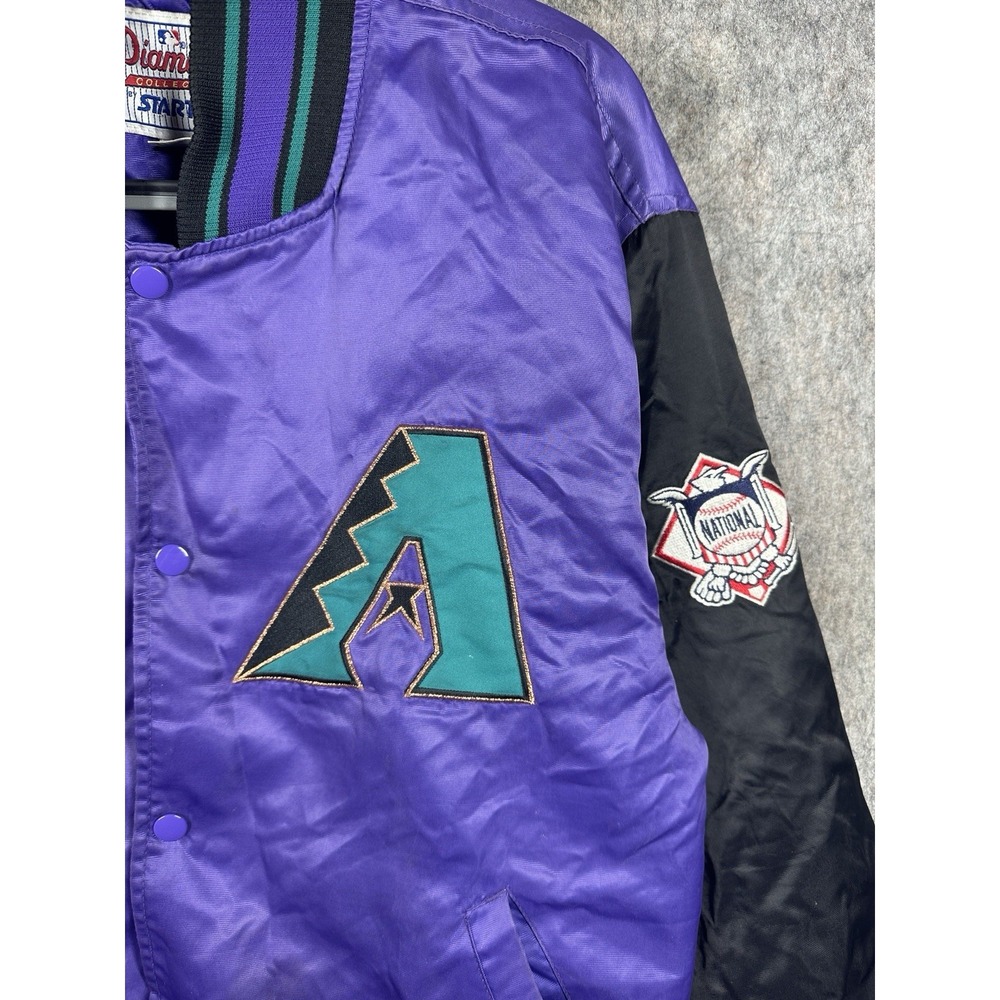 Vintage 1998 Starter Diamond Collection Arizona Diamondbacks Jacket M Purple MLB - Picture 5 of 11